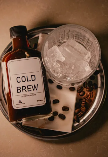 Cold brew coffee in a bottle