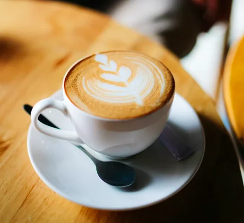 A cappuccino showing the perfect balance of espresso and foam
